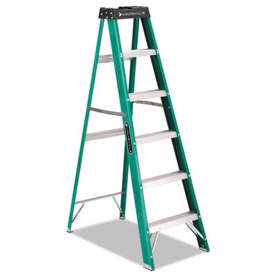 Louisville #592 Six-Foot
Folding Fiberglass Step
Ladder, Green/Black/Yellow