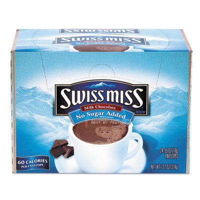 Swiss Miss Hot Cocoa Mix, No Sugar Added, 24 Packets/Box