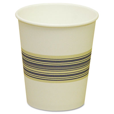 Boardwalk Paper Hot Cups, 10 oz, Blue/Tan