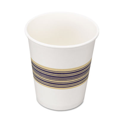 Boardwalk Paper Hot Cups, 8 oz, Blue/Tan