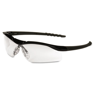 Crews Dallas Wraparound Safety Glasses, Black Frame,