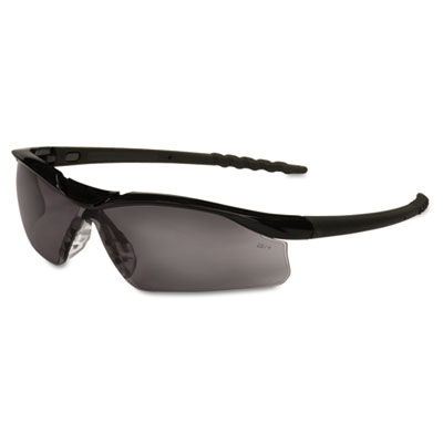 Crews Dallas Wraparound Safety Glasses, Black Frame,