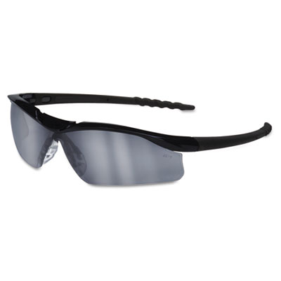 Crews Dallas Wraparound Safety Glasses, Black Frame,