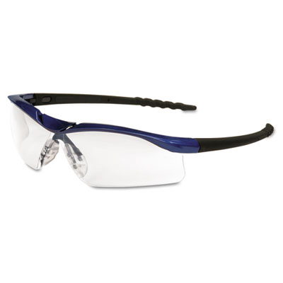 Crews Dallas Wraparound Safety Glasses, Metallic Blue