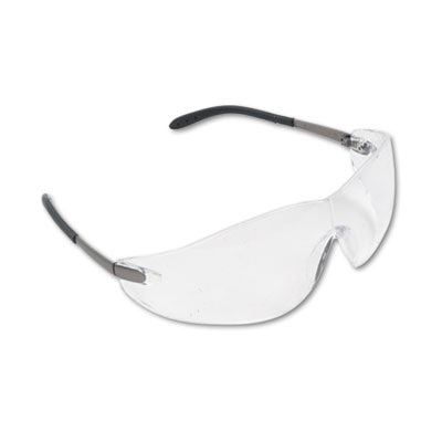 Crews Blackjack Wraparound
Safety Glasses, Chrome
Plastic Frame, Clear Lens