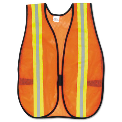 MCR Safety Orange Safety Vest, 2&quot; Reflective Strips,