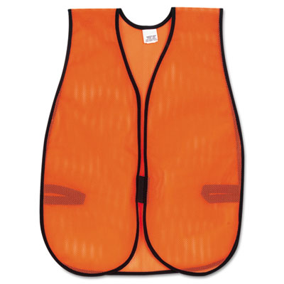 MCR Safety Orange Safety Vest, Polyester Mesh, Hook