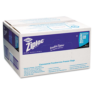 Ziploc Double Zipper Freezer Bags, Plastic, 1gal, 2.7mil,