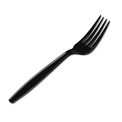 Dixie Plastic Tableware, Heavyweight Forks, Black