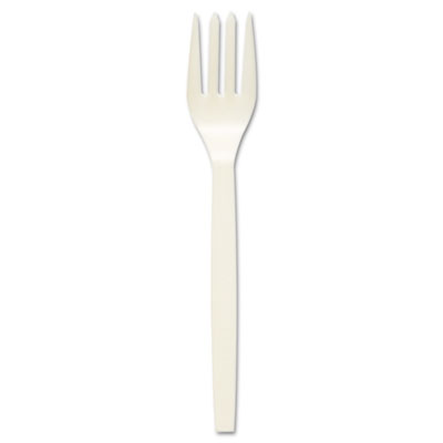 Eco-Products Plant Starch Fork, Cream