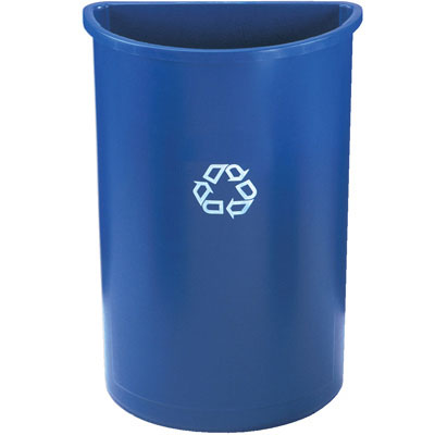 Rubbermaid Commercial
Half-Round Recycling
Container, Plastic, 21 gal,
Blue