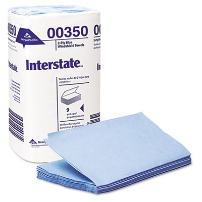 Interstate Two-Ply Singlefold Auto Care Wipers, 9.5 x 10.25