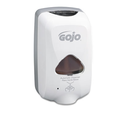 GOJO TFX Foam Soap Dispenser,
1200mL, 6-1/2w x 4-1/2d x
11-1/4h, Gray