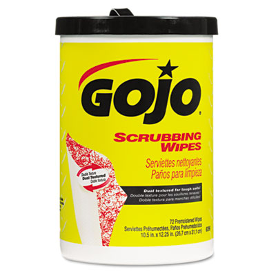 GOJO Scrubbing Wipes, Heavy
Duty Hand Cleaning, 10 1/2 x
12 1/4