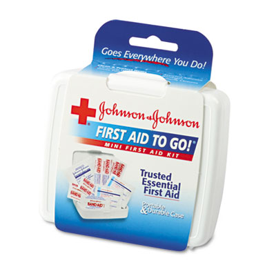 Johnson &amp; Johnson Red Cross
Mini First Aid To Go Kit, 12
Pieces, Plastic Case