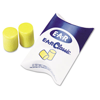 3M E-A-R Classic Earplugs,
Pillow Paks, Uncorded, PVC
Foam, Yellow