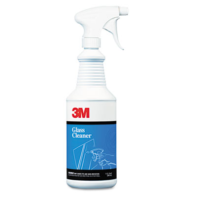 3M Fast-Drying Glass Cleaner w/o Ammonia, 32 oz. Trigger