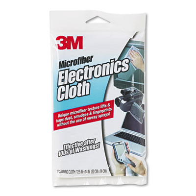 3M Microfiber Electronics Cleaning Cloth, 12 x 14, White