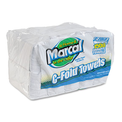 Marcal Embossed Paper Towels, C-fold, White