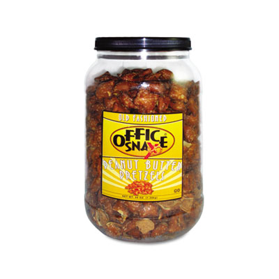 Office Snax Pretzel
Assortment, Peanut Butter, 44
oz, Canister