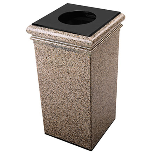 30-Gallon Stone Tec Waste Container with Lid &amp; Liner