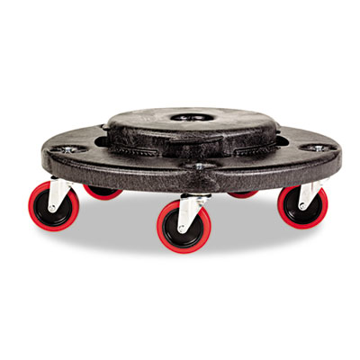 Rubbermaid Commercial Brute
Quiet Dolly, 250lb Cap, 18
1/4&quot; dia. x 6 5/8h, Black