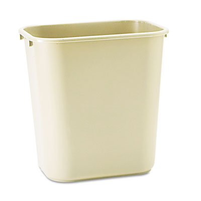 Rubbermaid Commercial
Deskside Plastic Wastebasket,
Rectangular, 7 gal, Beige