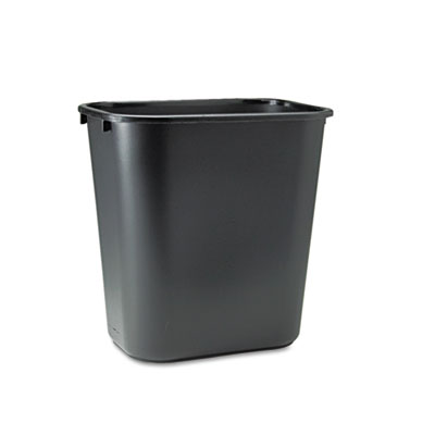 Rubbermaid Commercial
Deskside Plastic Wastebasket,
Rectangular, 7 gal, Black