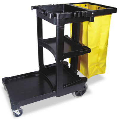 Rubbermaid Commercial
Multi-Shelf Cleaning Cart,
3-Shelf, 20w x 45d x 38-1/4h,
Black