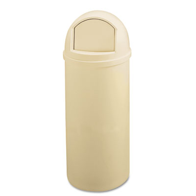 Rubbermaid Commercial Marshal
Classic Container, Round,
Polyethylene, 25 gal, Beige