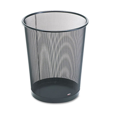 Rolodex Wastebasket, Round,
Wire Mesh, 11 1/2 dia x 14
1/4 h, Black