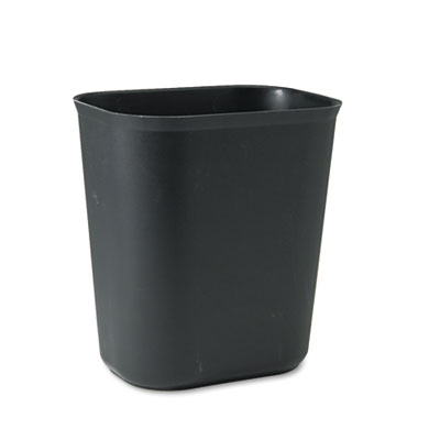 Rubbermaid Commercial
Fire-Res. Wastebasket,
Rectangular, Fiberglass, 3
1/2 gal, Black