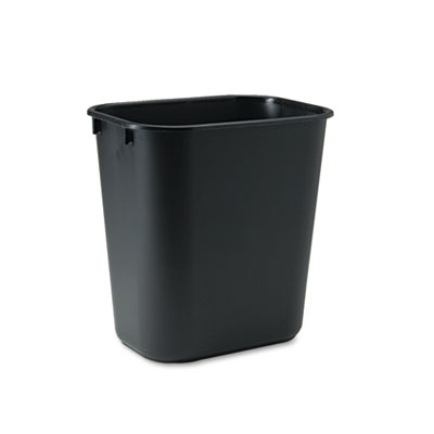 Rubbermaid Commercial
Deskside Plastic Wastebasket,
Rectangular, 3 1/2 gal, Black