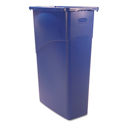 Rubbermaid Commercial Slim
Jim Waste Receptacle,
Rectangular, Plastic, 23 gal,
Blue