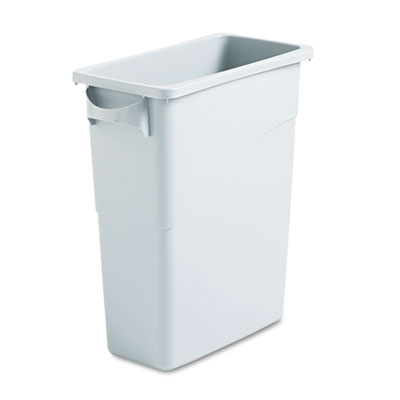 Rubbermaid Commercial SlimJim
Waste Container, Handles,
Rectangular, Plastic, 15
7/8gal, Lt Gray