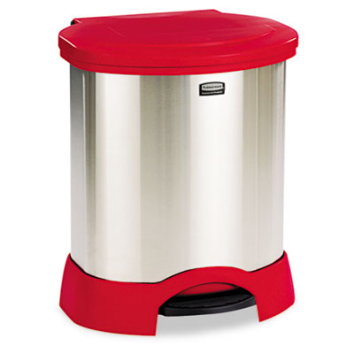 Rubbermaid Commercial Step-On
Container, Oval, Stainless
Steel, 23 gal, Red