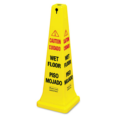Rubbermaid Commercial Four-Sided Wet Floor Yellow