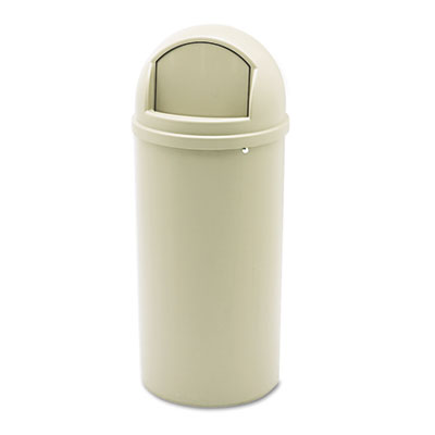 Rubbermaid Commercial Marshal
Classic Container, Round,
Polyethylene, 15 gal, Beige