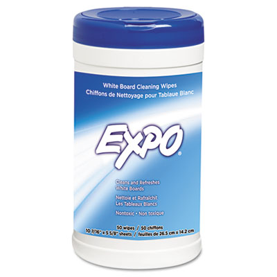 EXPO Dry Erase Board Cleaning
Wet Wipes, 6 x 9, 50/Container