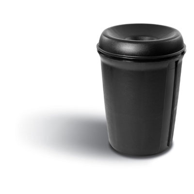 Rubbermaid Commercial Atrium
Funnel Top Waste Container,
Round, Plastic, 35 gal, Black