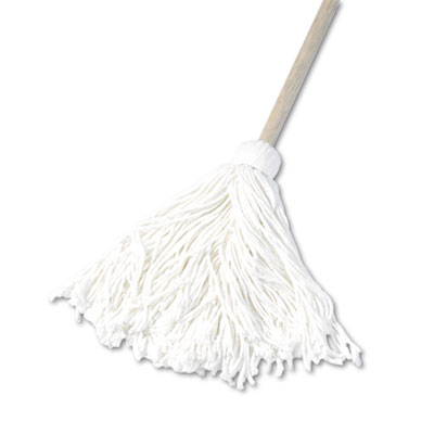 UNISAN Deck Mop, 48&quot; Wooden Handle, 16-oz. Rayon Fiber