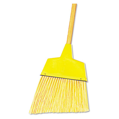 UNISAN Angler Broom, Plastic
Bristles, 42&quot; Wood Handle,
Yellow