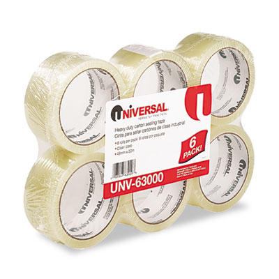 Universal Box Sealing Tape,
2&quot; x 55 yards, 3&quot; Core,
Clear, 6/Box