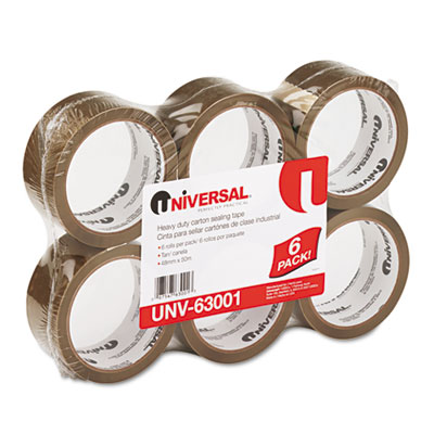 Universal Box Sealing Tape, 2&quot; x 55 yards, 3&quot; Core, Tan
