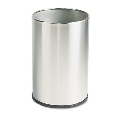 Rubbermaid Commercial
European &amp; Metallic Series
Wastebasket, Round, 5 gal,
Satin Stainless