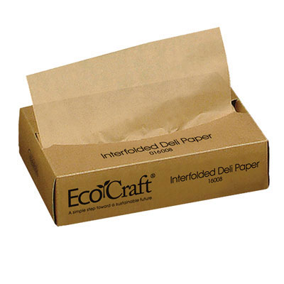 Bagcraft Papercon EcoCraft
Interfolded Soy Wax Deli
Sheets, 8 x 10 3/4, 500/Box