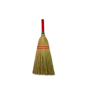 Boardwalk Blended Straw Toy Broom, Red Headband, 24&quot; Red