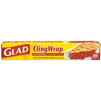 Glad Plastic Cling Wrap, 12&quot;
x 200 ft, Clear