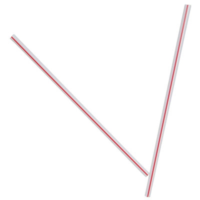 Dixie Unwrapped Hollow
Stir-Straws, 5&quot;, Plastic,
White/Red