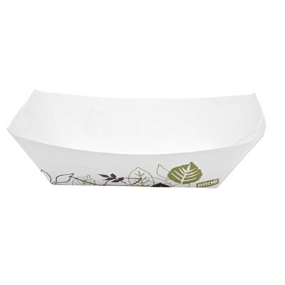 Dixie Kant Leek Polycoated
Paper Food Tray,1-comp,
White/Green/Burgundy,
6.25x4.69x3